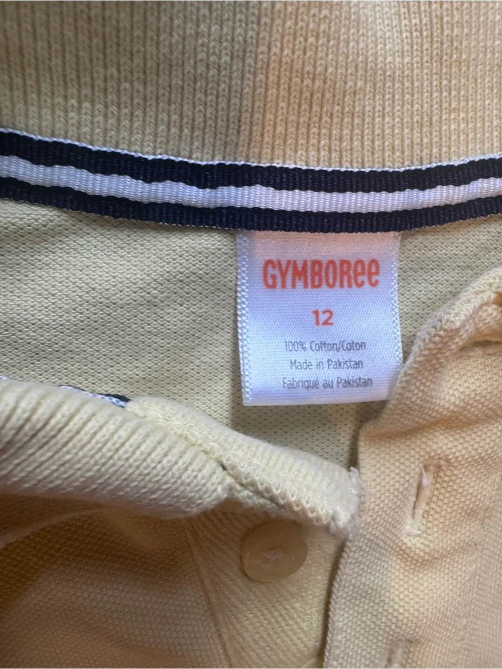 Boys size 12 Yellow Polo Shirt - Classic Short Sleeve